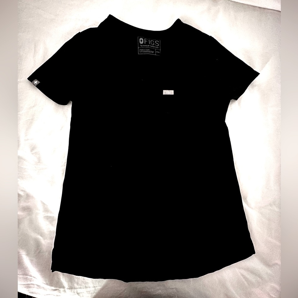 FIGS Catarina One Pocket Scrub Top XXS Black
